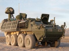 DE M-SHORAD Stryker vehicle
