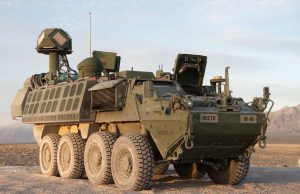 DE M-SHORAD Stryker vehicle