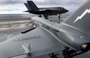 Banshee drone on HMS Prince of Wales