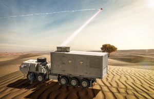 U.S. Army’s Indirect Fires Protection Capability-High Energy Laser (IFPC-HEL) Demonstrator laser weapon system.