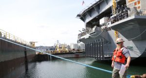 USS Carl Vinson in dry dock