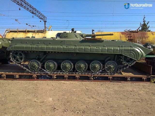 BMP-1 on a train