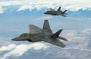 F-22 and F-35 in formation