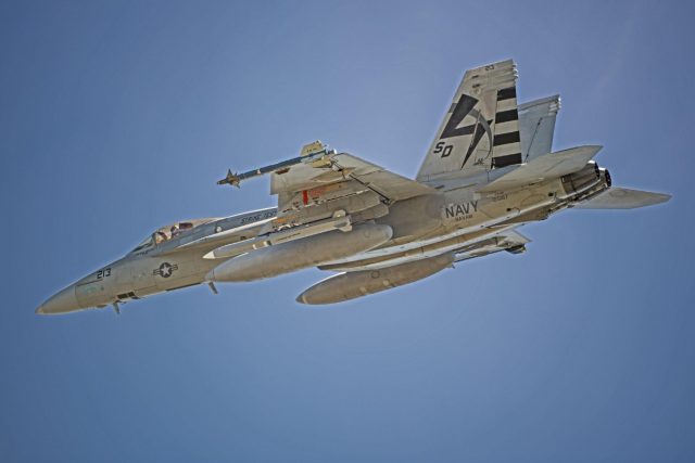 AARGM-ER missile on an F/A-18 Super Hornet