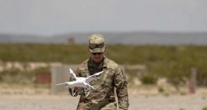 Soldier with commercial drone
