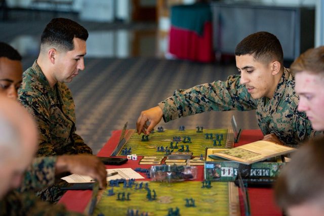 Marines playing a game of Memoir 44