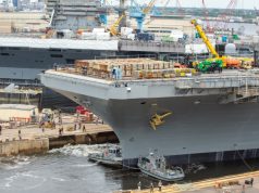 Norfolk Naval Shipyard (NNSY) undocked USS George H.W. Bush (CVN 77) during DPIA on Aug. 29, 2020