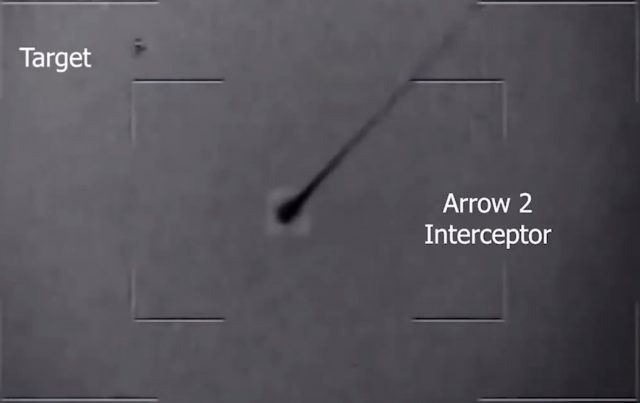 Arrow 2 intercepting a ballistic missile target