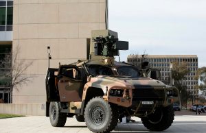 Hawkei protected vehicle with EOS RWS
