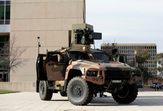 Hawkei protected vehicle with EOS RWS