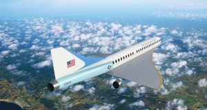 Overture supersonic aircraft with Air Force One livery