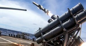 Harpoon missile targeting ex-USS Curts