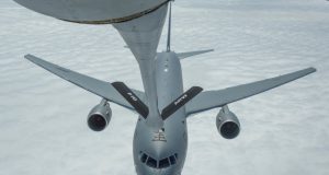 KC-135 refueling a KC-46