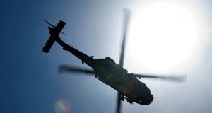 A Blackhawk over Afghanistan