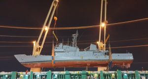 Former Korean vessel loaded for transport to Ecuador