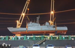 Former Korean vessel loaded for transport to Ecuador