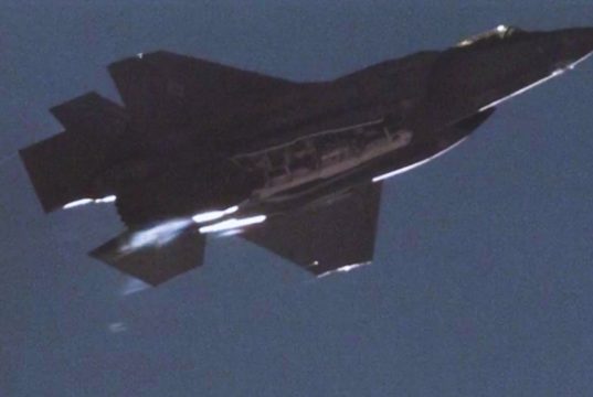 F-35A releasing the B61-12 nuclear guided bomb from its internal bomb bay