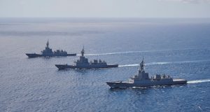 Australian Navy Hobart-class fleet underway together