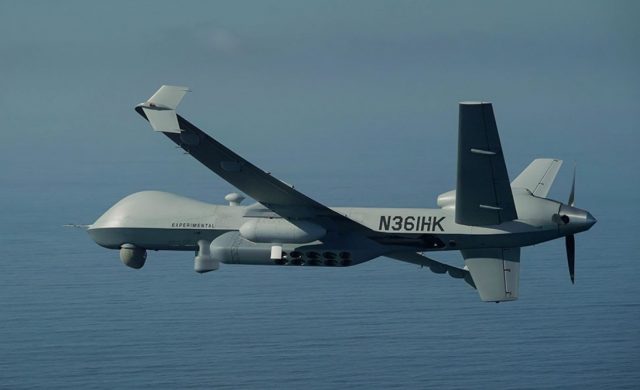 MQ-9A with a pneumatic sonobuoy dispenser system