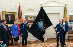 Space Force flag in the Oval Office