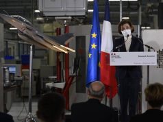 Florence Parly announcing contract for 12 new Rafales for French Air Force
