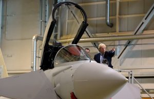 Boris Johnson with Typhoon fighter