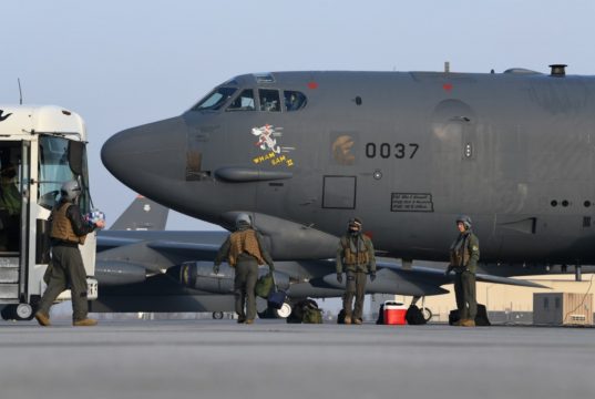 B-52H Stratofortress bomber “Wham Bam II” at Minot Air Force Base, North Dakota.