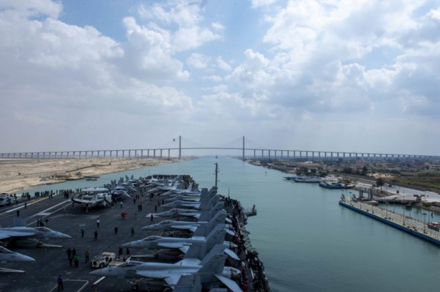 USS Dwight D. Eisenhower in the Suez Canal