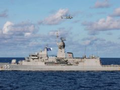 Australian frigate HMAS Ballarat helicopter operations