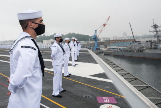 USS Ronald Reagan deploying from Yokosuka