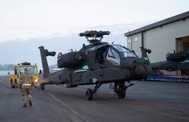 British Army AH-64E helicopter