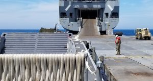 Autonomous LCU loading on USNS Bob Hope
