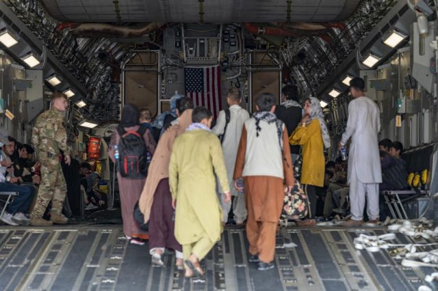 Evacuation operation at Hamid Karzai International Airport