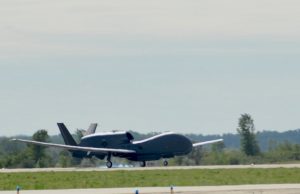 RQ-4 Block 40 landing at Grand Forks AFB