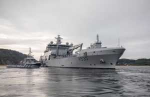 HNoMS Maud getting underway for first operational tasking