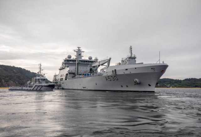 HNoMS Maud getting underway for first operational tasking