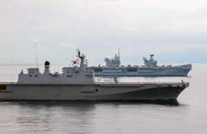 HMS Queen Elizabeth off South Korea