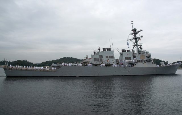 USS John S. McCain departing Japan after 24 years