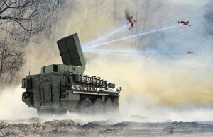 Stryker vehicle with Leonidas counter-drone laser system