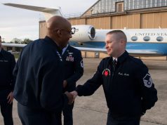 Chief of US Air Force delivers C-37B to Joint Base Andrews