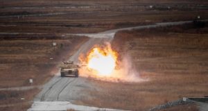 Trainees from the 1st Battalion, 81st Armor Regiment, 194th Armored Brigade conduct tank live fire training Jan, 20, 2022 at Hastings Range.
