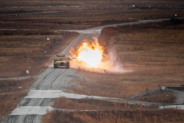 Trainees from the 1st Battalion, 81st Armor Regiment, 194th Armored Brigade conduct tank live fire training Jan, 20, 2022 at Hastings Range.