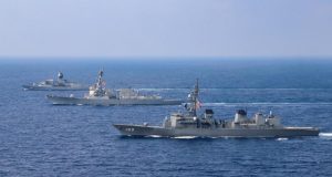 South China Sea trilateral training Australia US Japan