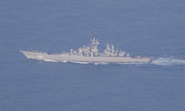 Pyotr Velikiy off Norway during Cold Response