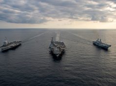 USS Harry S. Truman, FS Charles de Gaulle and ITS Cavour in Ionian Sea
