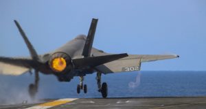 F-35C takes off from USS Abraham Lincoln