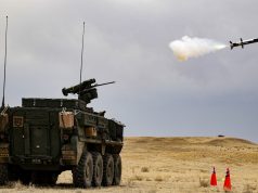 CROWS-J live fire of a Javelin missile from a Stryker vehicle