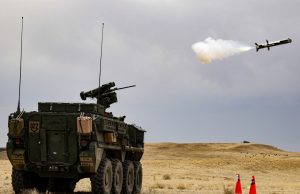 CROWS-J live fire of a Javelin missile from a Stryker vehicle