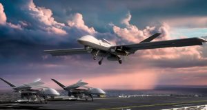 MQ-9 with STOL kit for aircraft carrier operations