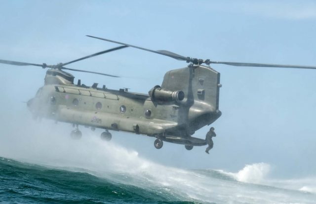 Royal Marines helicasting maneuver